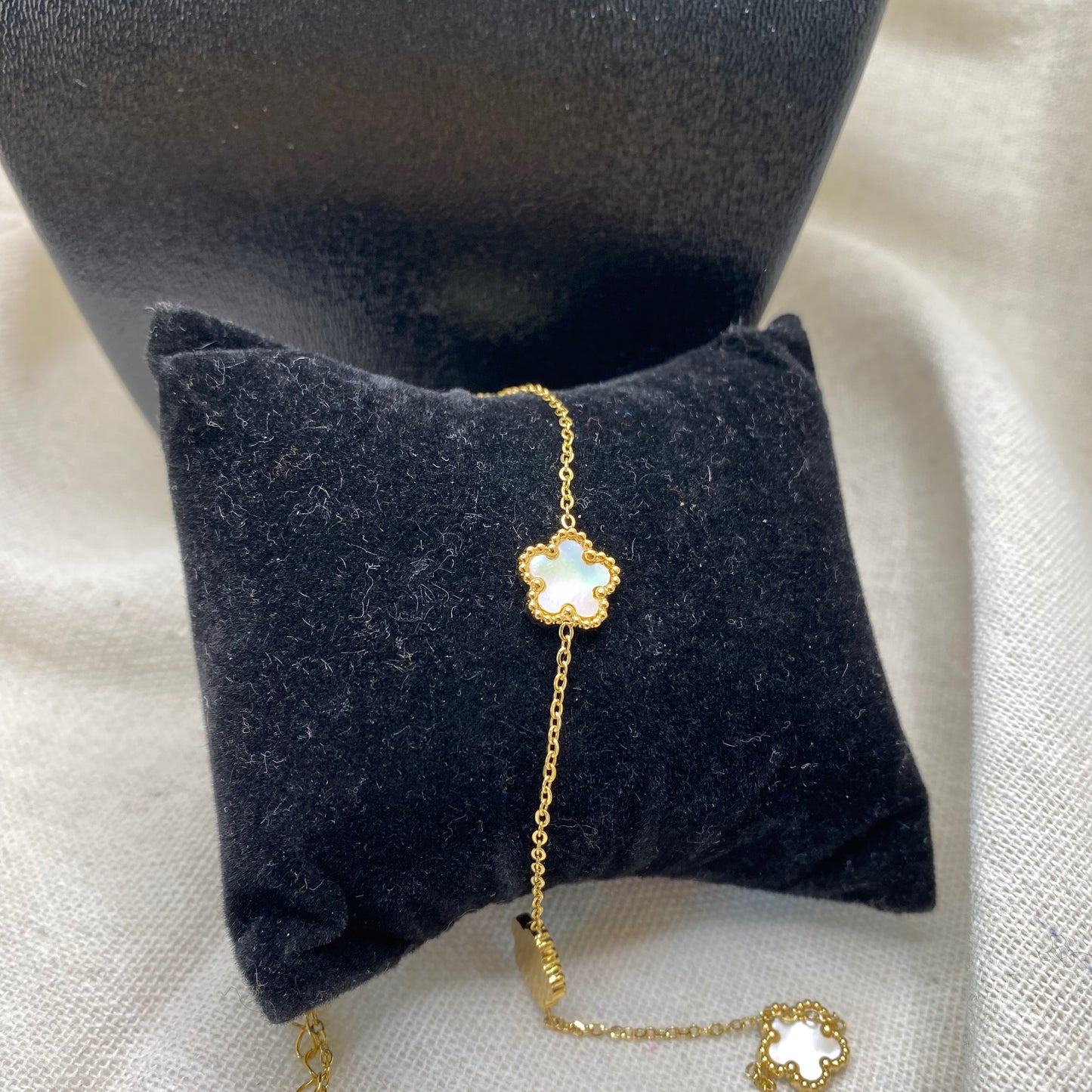 Collier Trèfles Nacre Doré