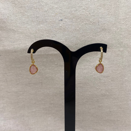 Boucles Strass et Rose