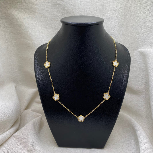 Collier Trèfles Nacre Doré